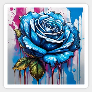 Splash Blue Rose Sticker